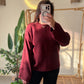 Maroon Round Neck Pullover With Bell Sleeves