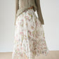 Floral White Asymmetrical Chiffon Skirt