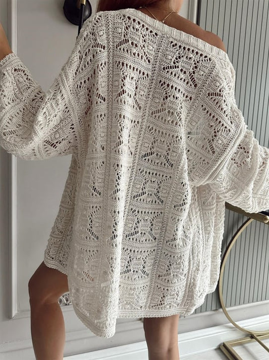 Off White Crochet Kimono
