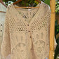Beige Crochet Top With Buttons