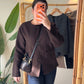 Brown Wool Jacket With Pockets & Detachable Scarf