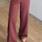 Redwood Stripy Linen Straight Leg Pants With Elastic Waist