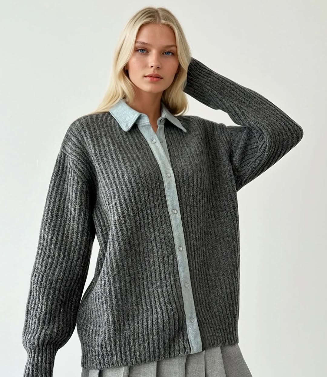 Grey X Denim Wool Jacket