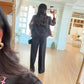 Black Pink Floral Embroidered Jacket