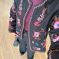 Black Pink Floral Embroidered Jacket