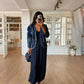Dark Blue Sequined Denim Jacket