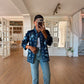 Persian Floral Navy Embroidered Jacket