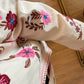 Off White Pink Floral Embroidered Jacket