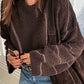 Brown Round Neck Stitch Pullover