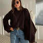 Brown Round Neck Stitch Pullover