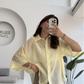 Butter Yellow Oversized 3/4 Sleeve Shirt