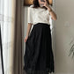Black Crinkled Cotton Inlined Skirt