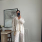 Beige Floral Petals Straight Leg Pants