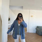 Denim X Blue Triko Cardigan With Double Pockets