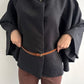 Black Suede Belted Poncho