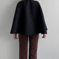 Black Suede Belted Poncho