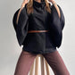 Black Suede Belted Poncho
