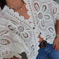 Italian White Crochet Top With Buttons