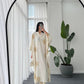 Off White Boho Shirt Dress With Golden Threads Embroidery