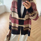 Navy X Red Vintage Cardigan With Leather Belt