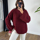 Burgundy Round Neck Stitch Pullover