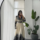 Black Leaves Shirt Dress With Belt