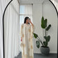 Off White Boho Shirt Dress With Golden Threads Embroidery
