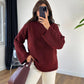 Maroon Round Neck Pullover With Bell Sleeves