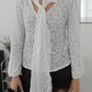 Off White Lace Blouse With Front Ties