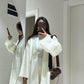 White Heavy Longline Coat Cardigan