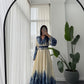 Blue Leaves Shirt Dress With Belt