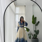 Blue Leaves Shirt Dress With Belt
