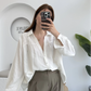 White Black Striped Cotton Blouse