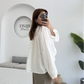 White Black Striped Cotton Blouse