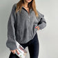 Grey Zip Up Wool Jacket