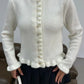 White Ruffled Cardigan
