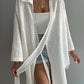 White Linen Tie Kimono
