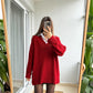 Red V Neck Pullover