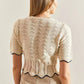 Off White X Navy Zigzag Crochet Top
