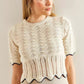 Off White X Navy Zigzag Crochet Top