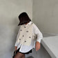 Off White Crochet Vest With Ties & Bows