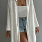 White Linen Tie Kimono