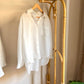 White Linen High Low Shirt