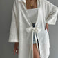 White Linen Tie Kimono