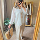 White Linen High Low Shirt