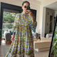 The Positano Embroidered Blue Lemon Dress With Tassels