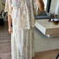 Boho Beige Indian Crochet Skirt Set