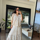 Boho Beige Indian Crochet Skirt Set