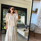 Boho Beige Indian Crochet Skirt Set