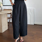 Black Studded High-Waist Palazzo Pants